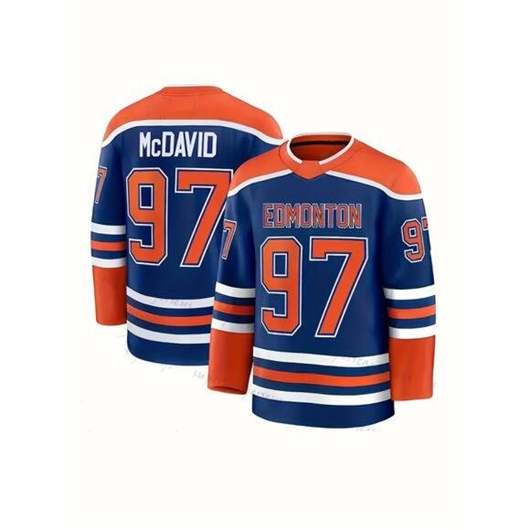 NWT Multiple Sizes Connor McDavid Edmonton Oilers #97 Blue Jersey Rare MVP - Picture 1 of 4